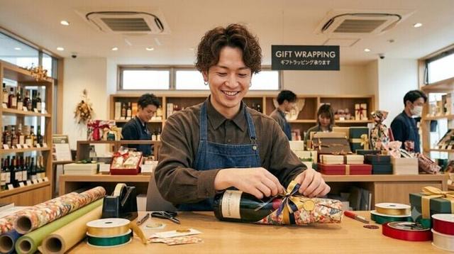 華やかなシャンパンのラッピング♪未経験OK＆髪・服装自由！(軽作業・物流、大阪市浪速区)のイメージ画像