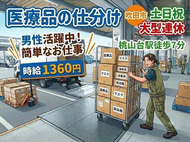 直接雇用の可能性あり！土日祝休み★30代活躍中！！(軽作業・物流、吹田市)のイメージ画像