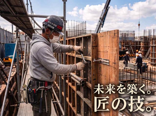 未経験歓迎！【型枠大工スタッフ】選べる働き方／月平均残業10H(建築・土木、那珂川市)のイメージ画像