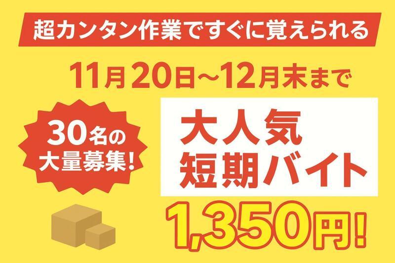 株式会社ハイテックプランニング（年末までの短期30名の大量募集）の仕事画像1
