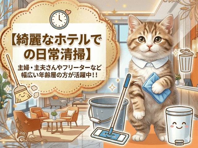 【ホテルの清掃スタッフ】午前中の短時間!未経験OK!年齢不問!(サービス、札幌市中央区)のイメージ画像
